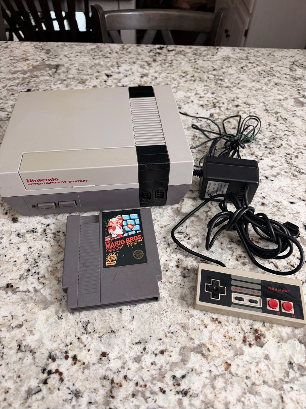 Nintendo Classic NES Console with Gray Shell and Gray Controller
